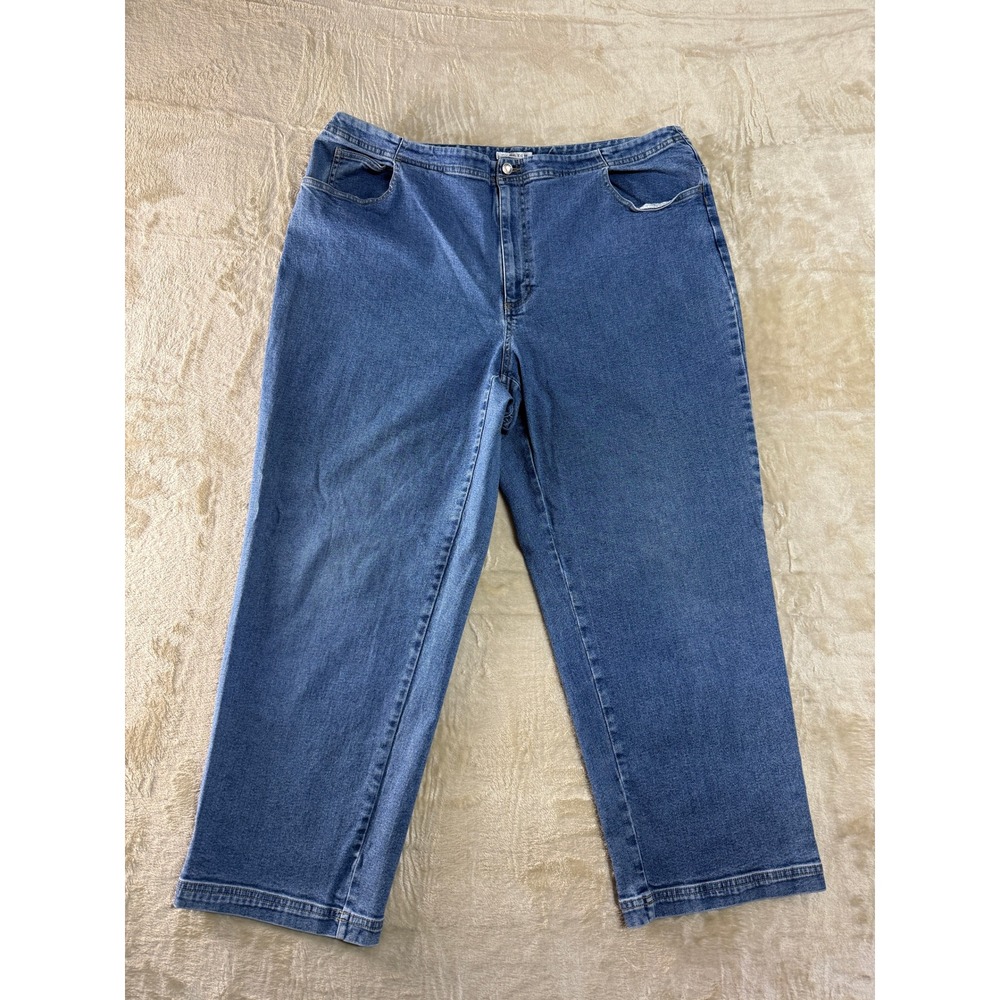 Liz Claiborne Jeans 20W Villager Sport Woman‎ Blue Ankle pants Stretch Straight